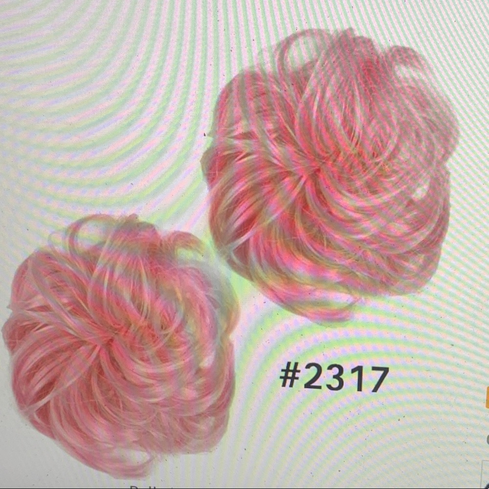 Pink Messy Hair Buns